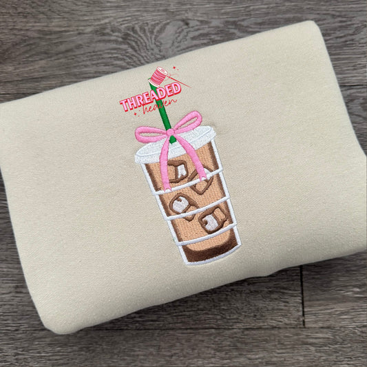 Iced Coffee Bow Sweatshirt
